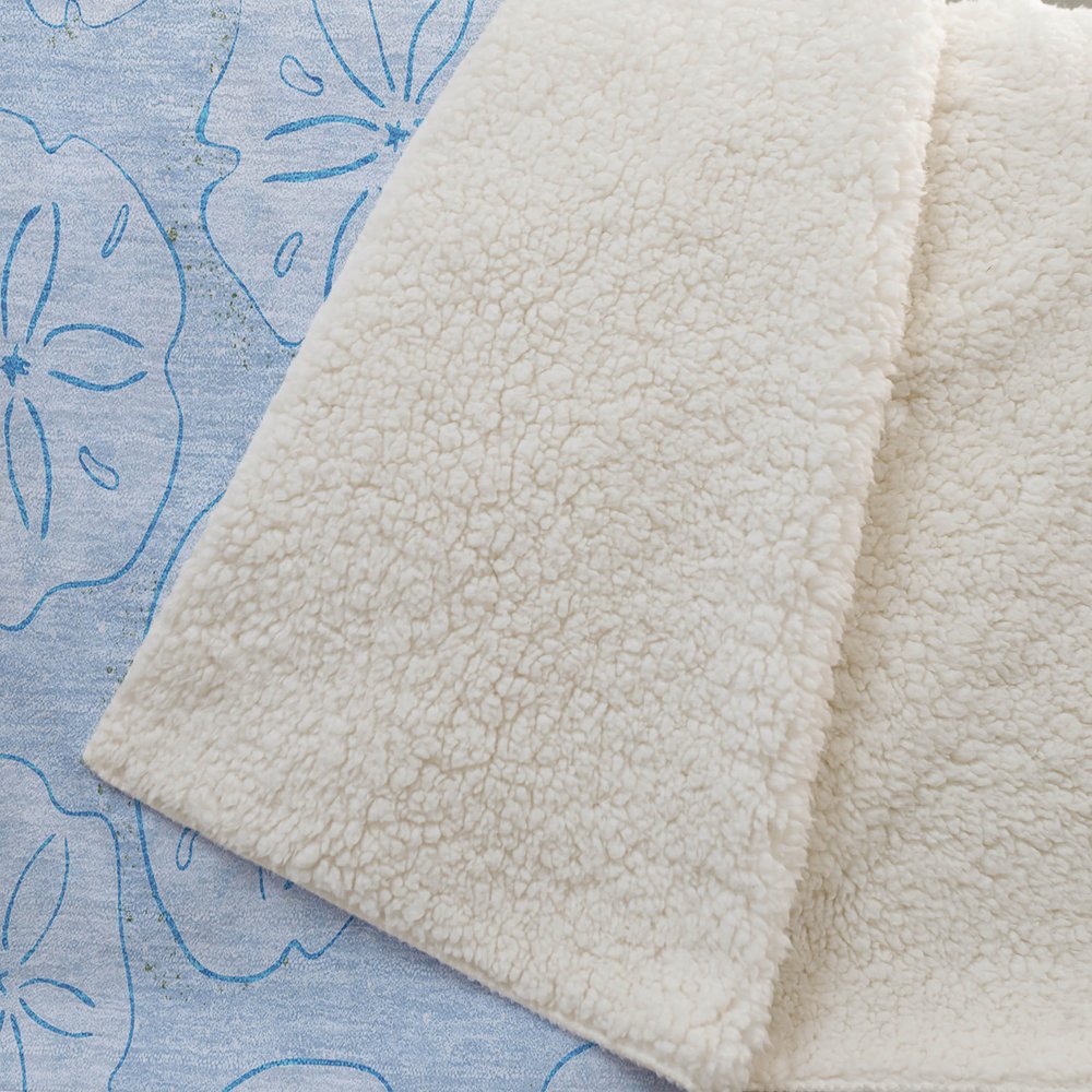 50" X 70" Blue And Sky Blue Animal Print Polyester Woven Plush Throw Blanket HomeRoots