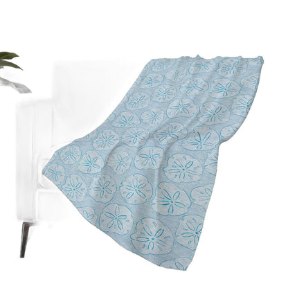 50" X 70" Blue And Sky Blue Animal Print Polyester Woven Plush Throw Blanket HomeRoots