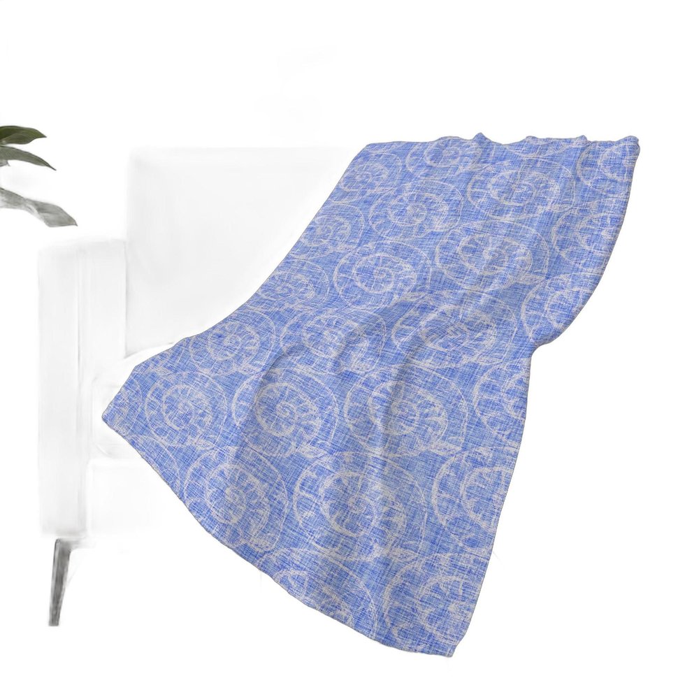 50" X 70" Blue And Ivory Animal Print Polyester Woven Plush Throw Blanket HomeRoots