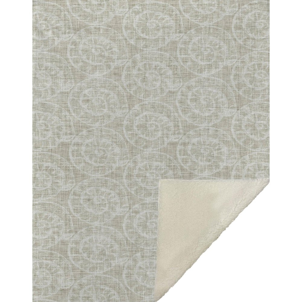 50" X 70" Beige And Ivory Microfiber Animal Print Plush Throw Blanket HomeRoots