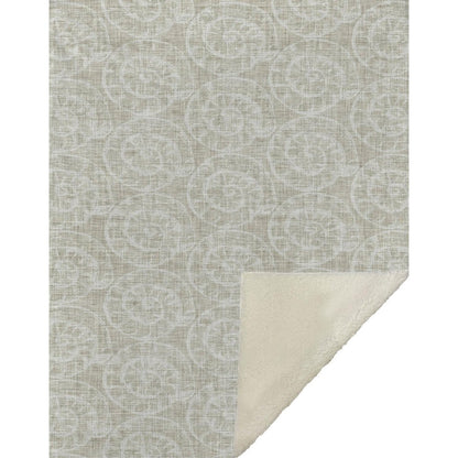 50" X 70" Beige And Ivory Microfiber Animal Print Plush Throw Blanket HomeRoots