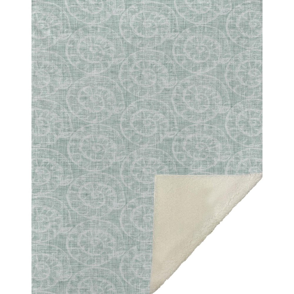 50" X 70" Green And Ivory Microfiber Animal Print Plush Throw Blanket HomeRoots