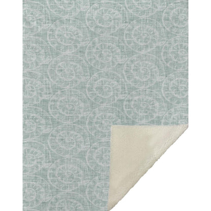 50" X 70" Green And Ivory Microfiber Animal Print Plush Throw Blanket HomeRoots
