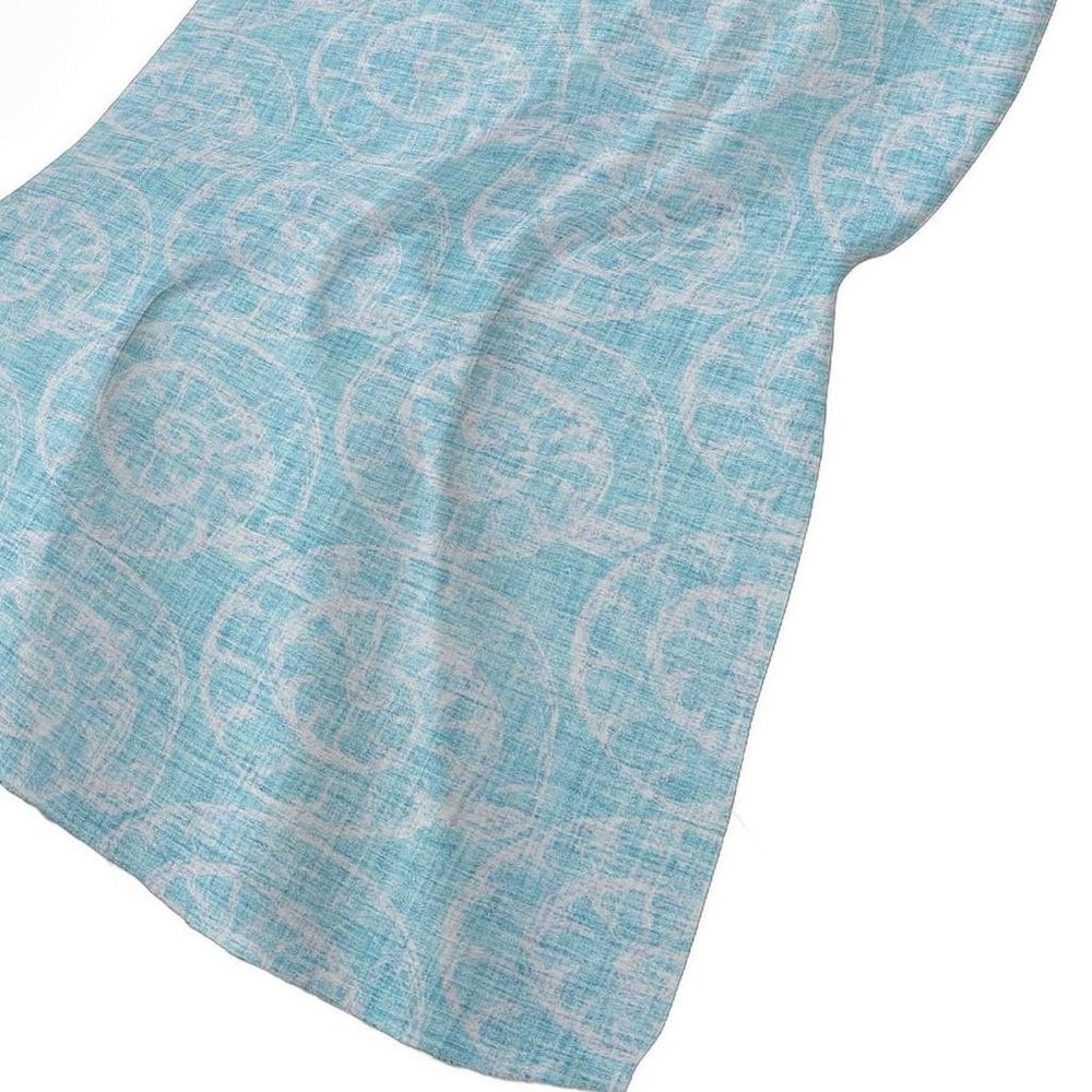 50" X 70" Aqua And Ivory Animal Print Polyester Woven Plush Throw Blanket HomeRoots