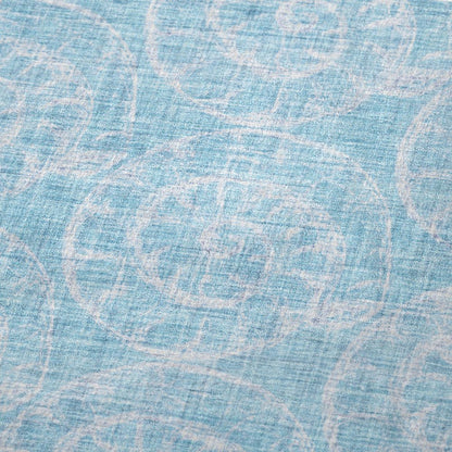 50" X 70" Aqua And Ivory Animal Print Polyester Woven Plush Throw Blanket HomeRoots