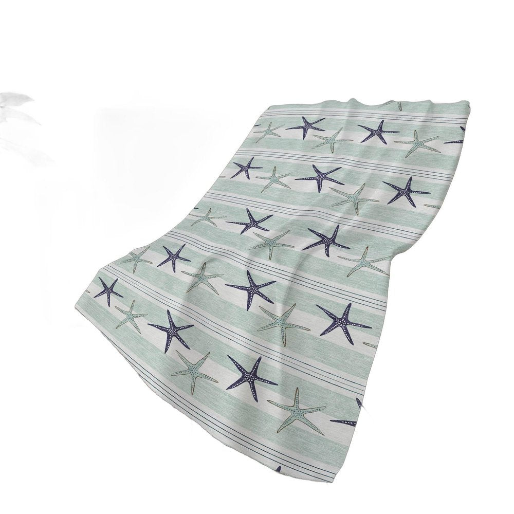 50" X 70" Navy Blue And White Animal Print Polyester Woven Plush Throw Blanket HomeRoots