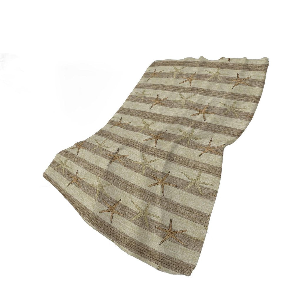 50" X 70" Tan Beige And Taupe Animal Print Plush Throw Blanket HomeRoots