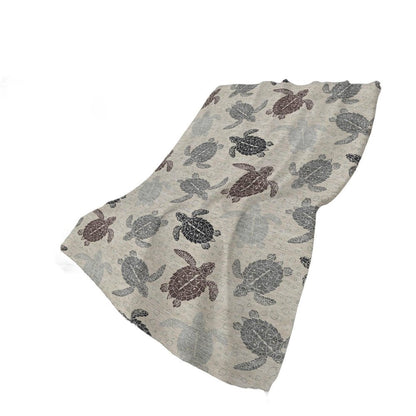 50" X 70" Sand Beige And Gray Animal Print Polyester Woven Plush Throw Blanket HomeRoots