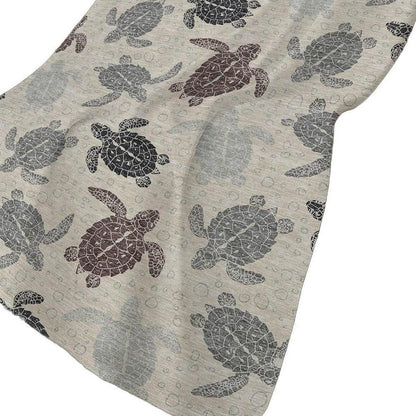 50" X 70" Sand Beige And Gray Animal Print Polyester Woven Plush Throw Blanket HomeRoots