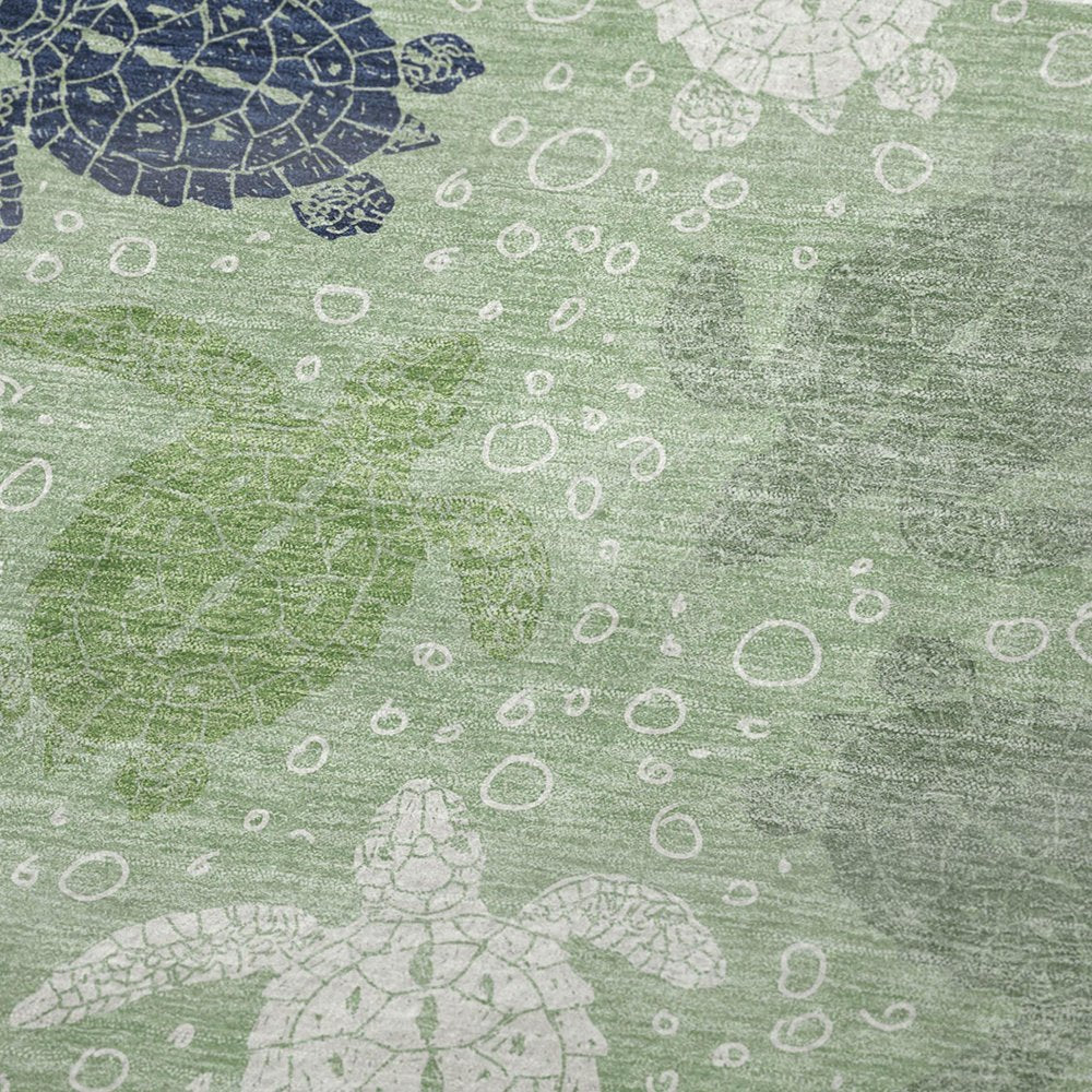 50" X 70" Green Blue And Ivory Animal Print Polyester Woven Plush Throw Blanket HomeRoots