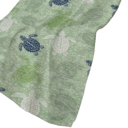 50" X 70" Green Blue And Ivory Animal Print Polyester Woven Plush Throw Blanket HomeRoots