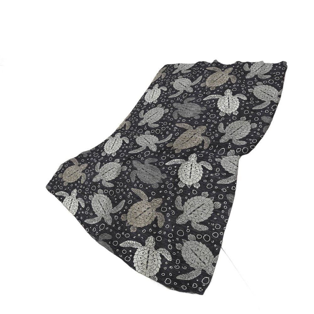 50" X 70" Midnight Gray And Ivory Animal Print Polyester Woven Plush Throw Blanket HomeRoots