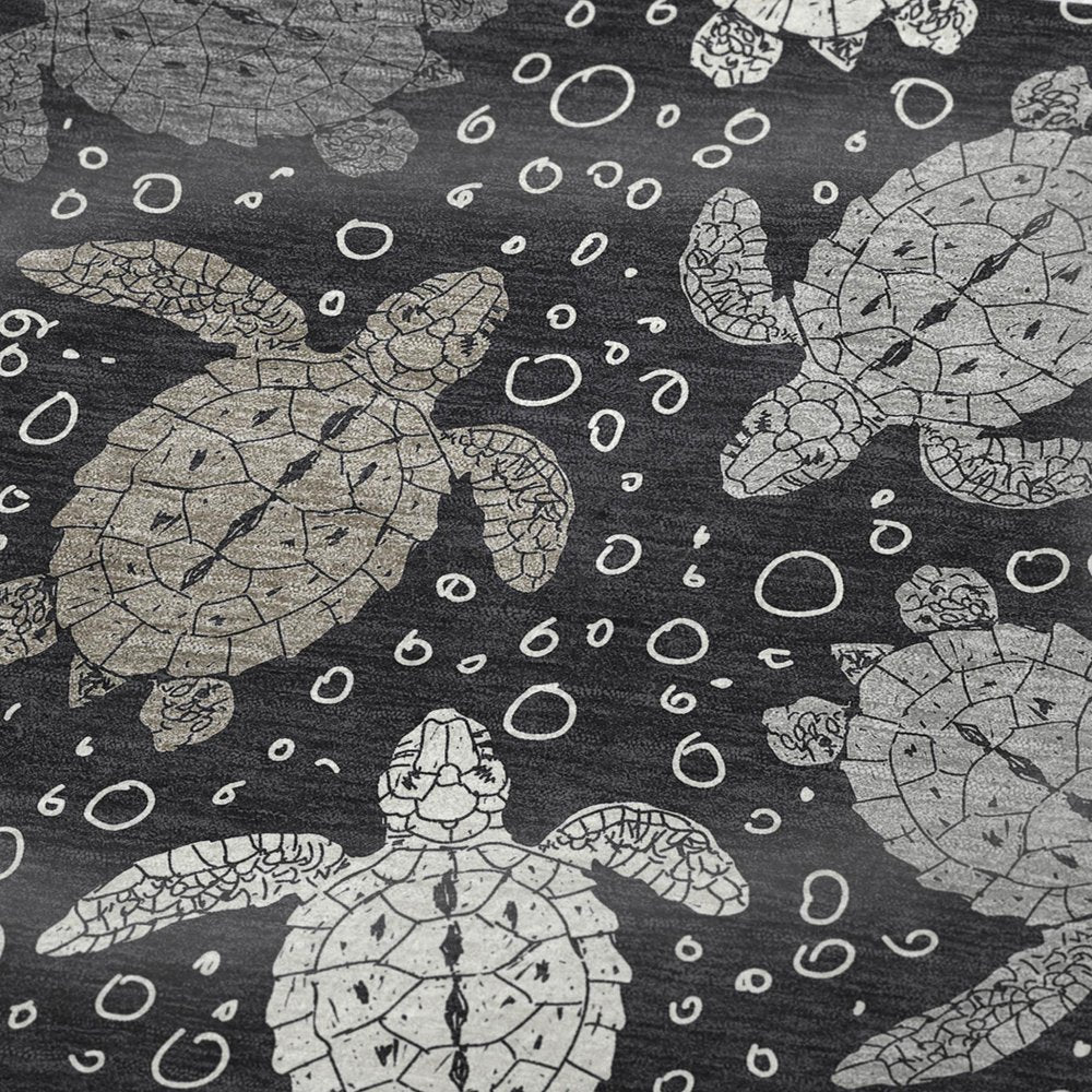 50" X 70" Midnight Gray And Ivory Animal Print Polyester Woven Plush Throw Blanket HomeRoots