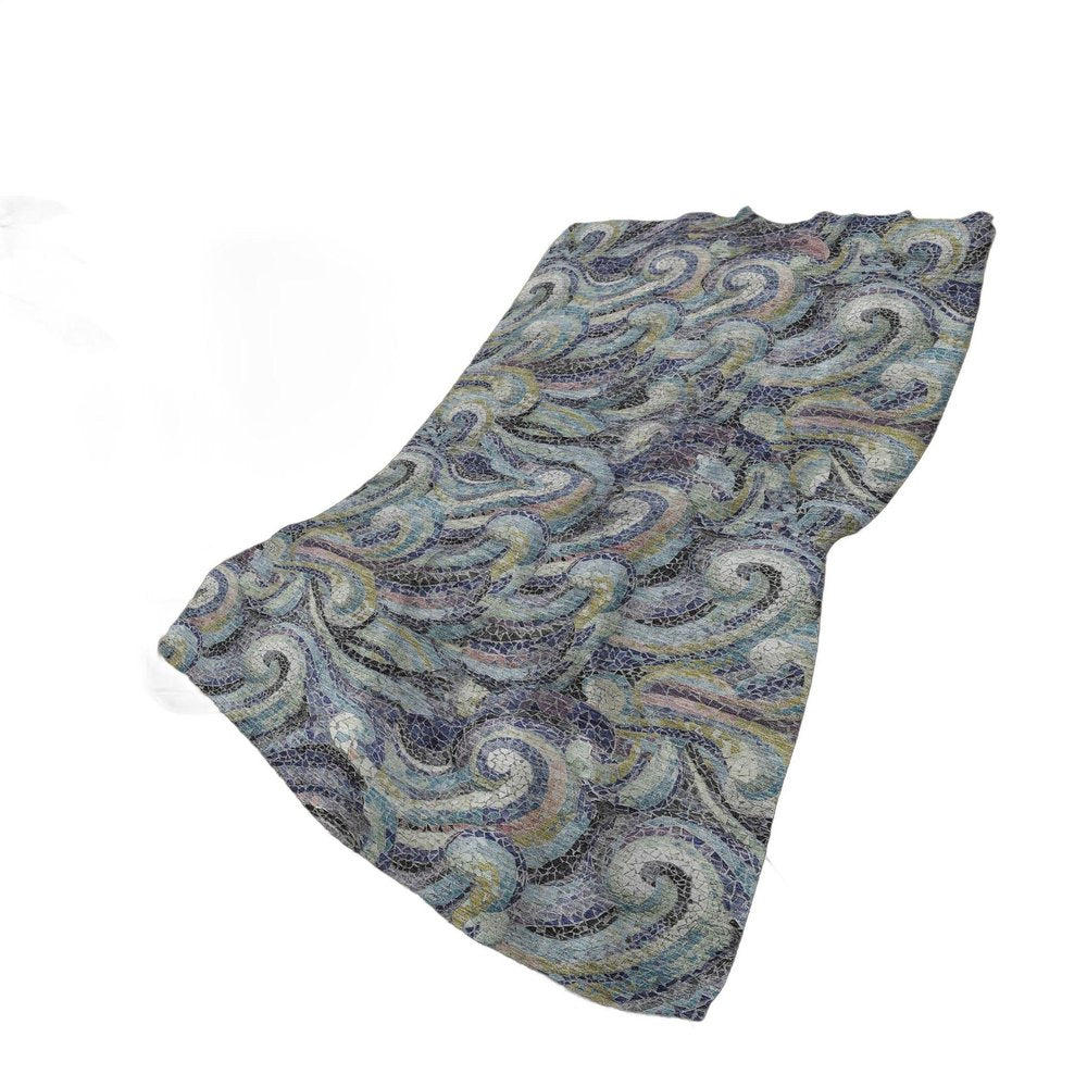 50" X 70" Steel Blue Light Pink And Beige Abstract Plush Throw Blanket HomeRoots