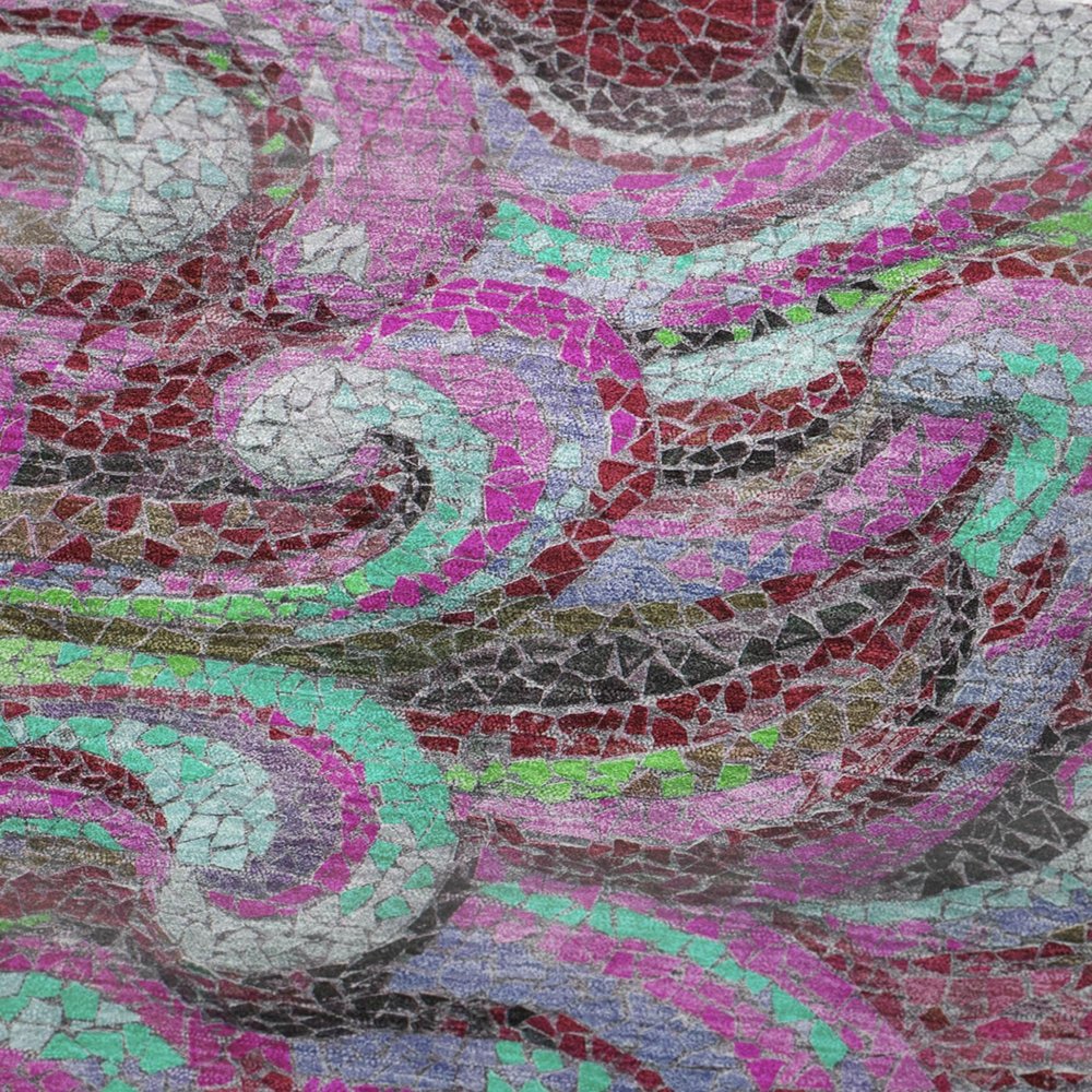 50" X 70" Raspberry Red And Green Abstract Plush Throw Blanket HomeRoots