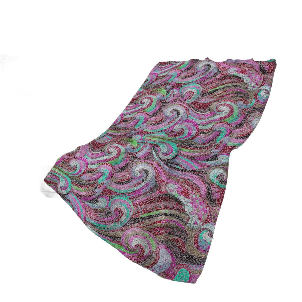 50" X 70" Raspberry Red And Green Abstract Plush Throw Blanket HomeRoots