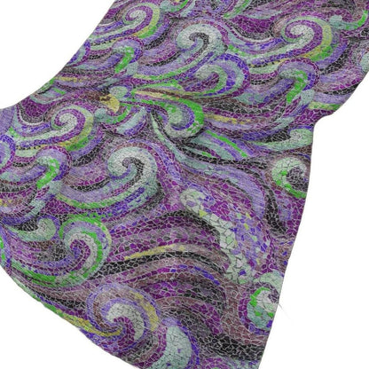 50" X 70" Purple Green And Ivory Abstract Plush Throw Blanket HomeRoots