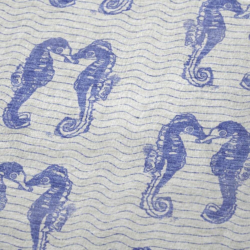50" X 70" Blue And Ivory Animal Print Plush Throw Blanket HomeRoots