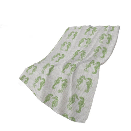 50" X 70" Green And Ivory Animal Print Plush Throw Blanket HomeRoots