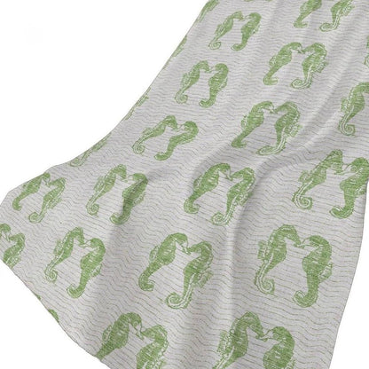 50" X 70" Green And Ivory Animal Print Plush Throw Blanket HomeRoots