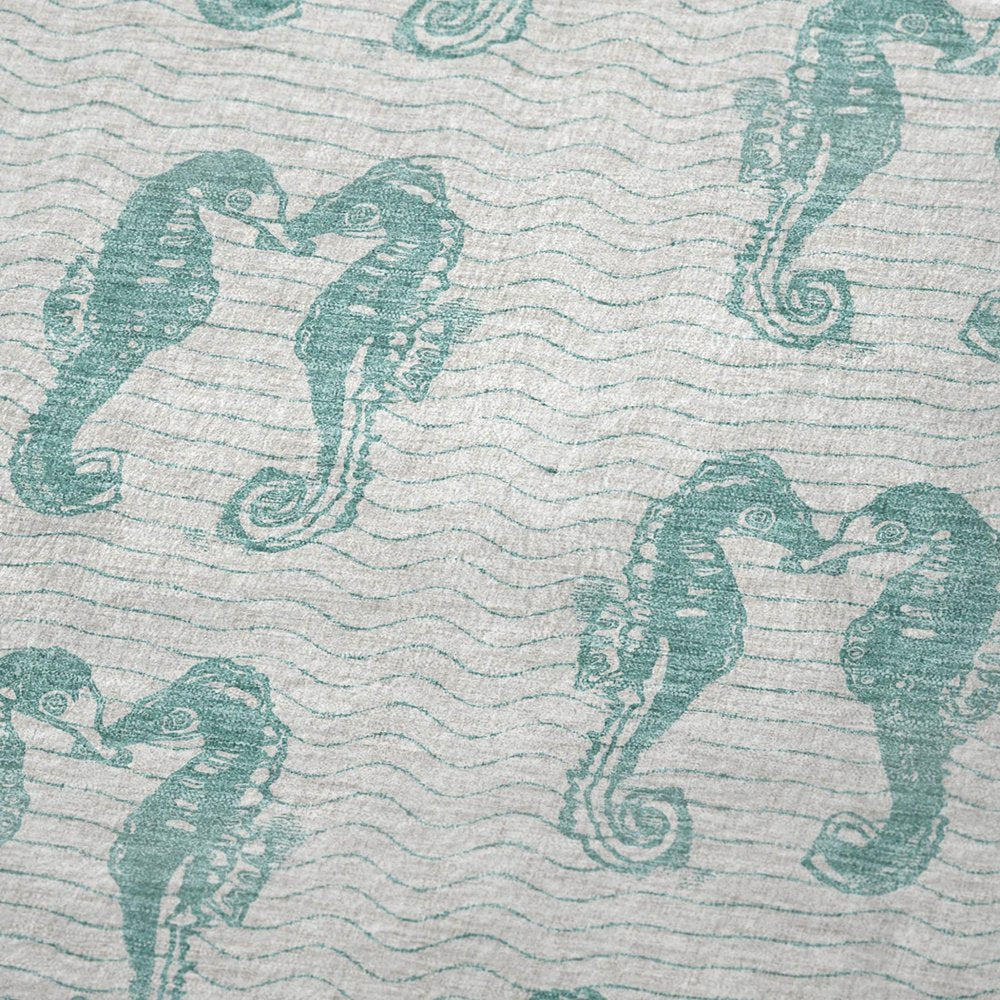 50" X 70" Aqua And Ivory Animal Print Plush Throw Blanket HomeRoots