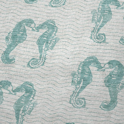 50" X 70" Aqua And Ivory Animal Print Plush Throw Blanket HomeRoots