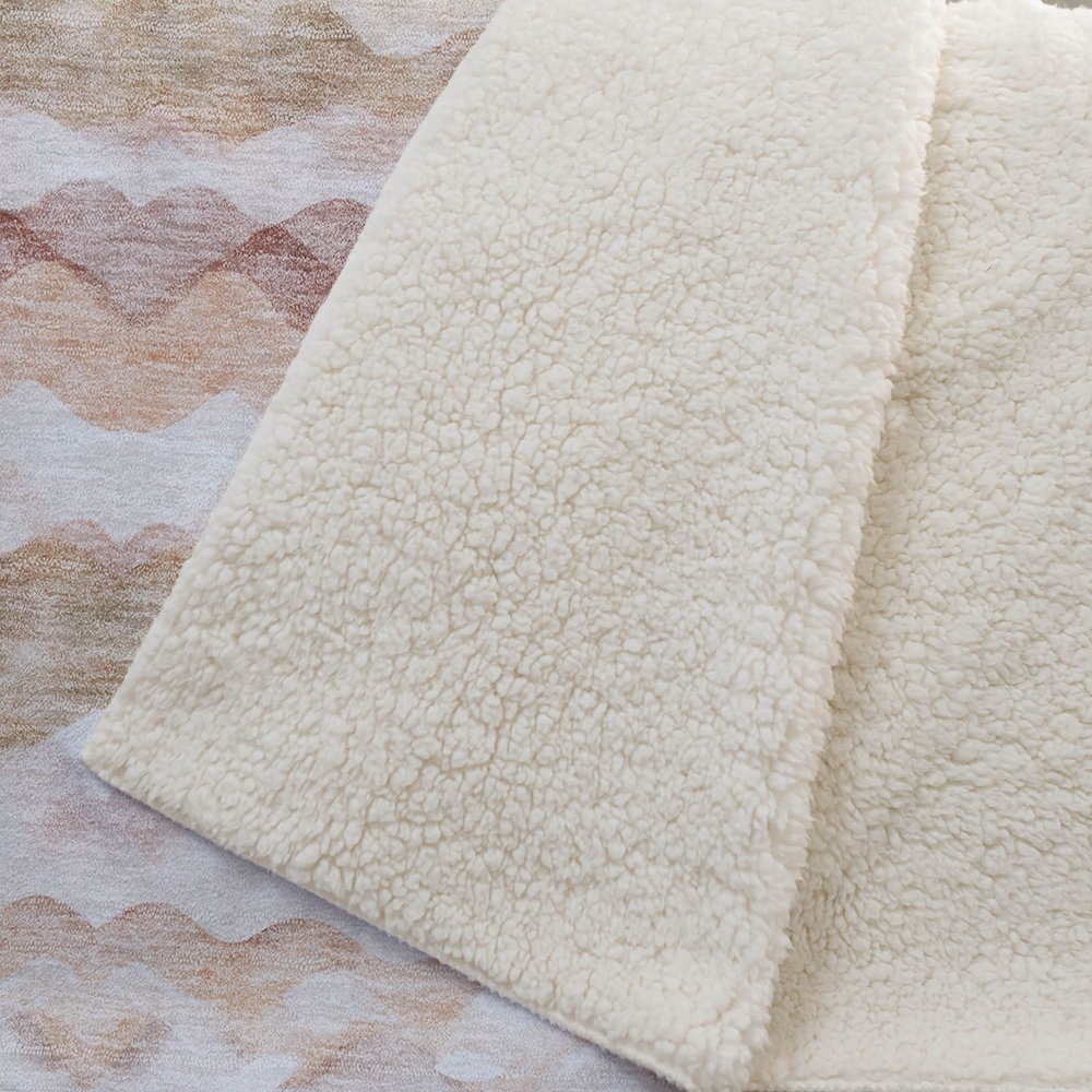 50" X 70" Peach Beige And Ivory Microfiber Abstract Plush Throw Blanket HomeRoots