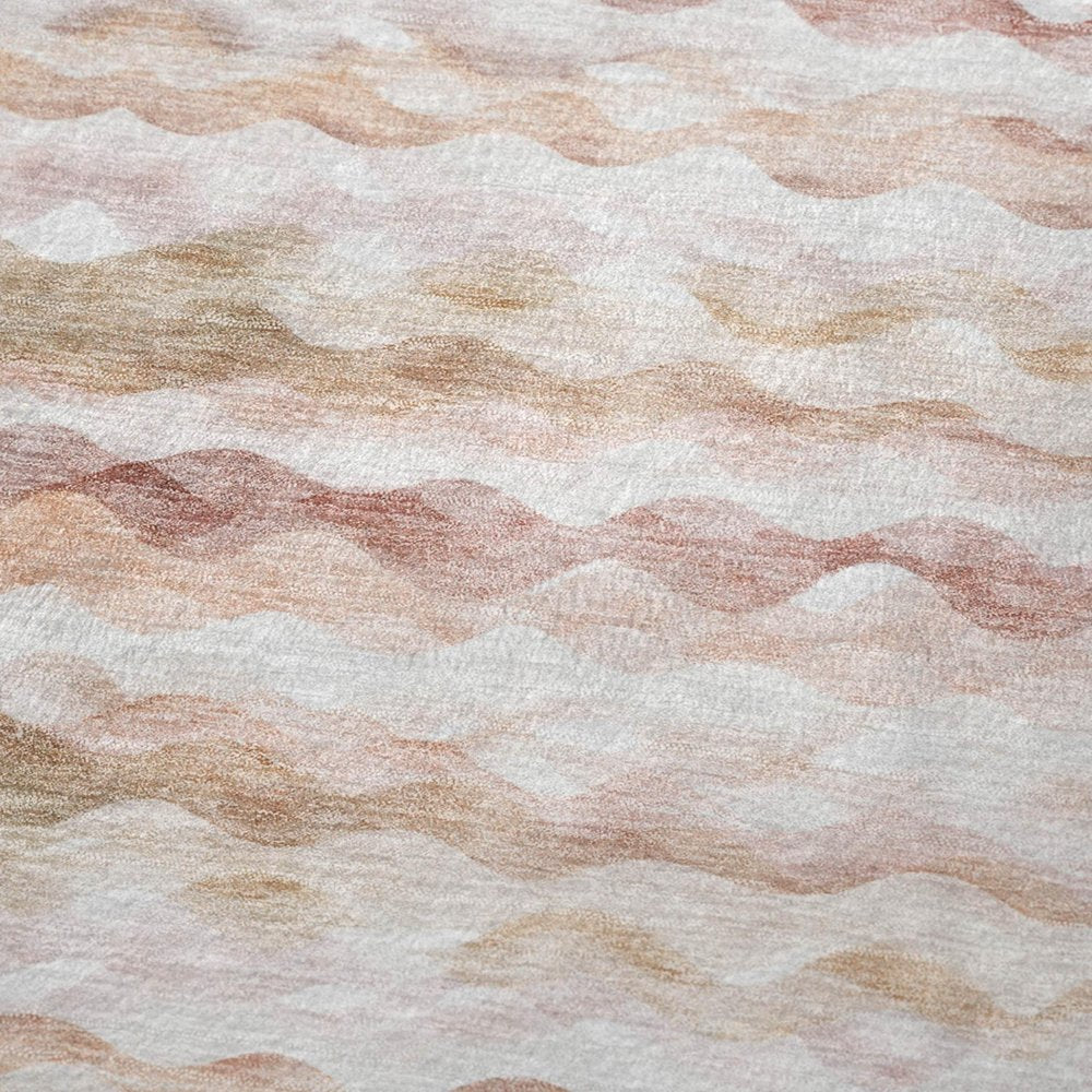 50" X 70" Peach Beige And Ivory Microfiber Abstract Plush Throw Blanket HomeRoots