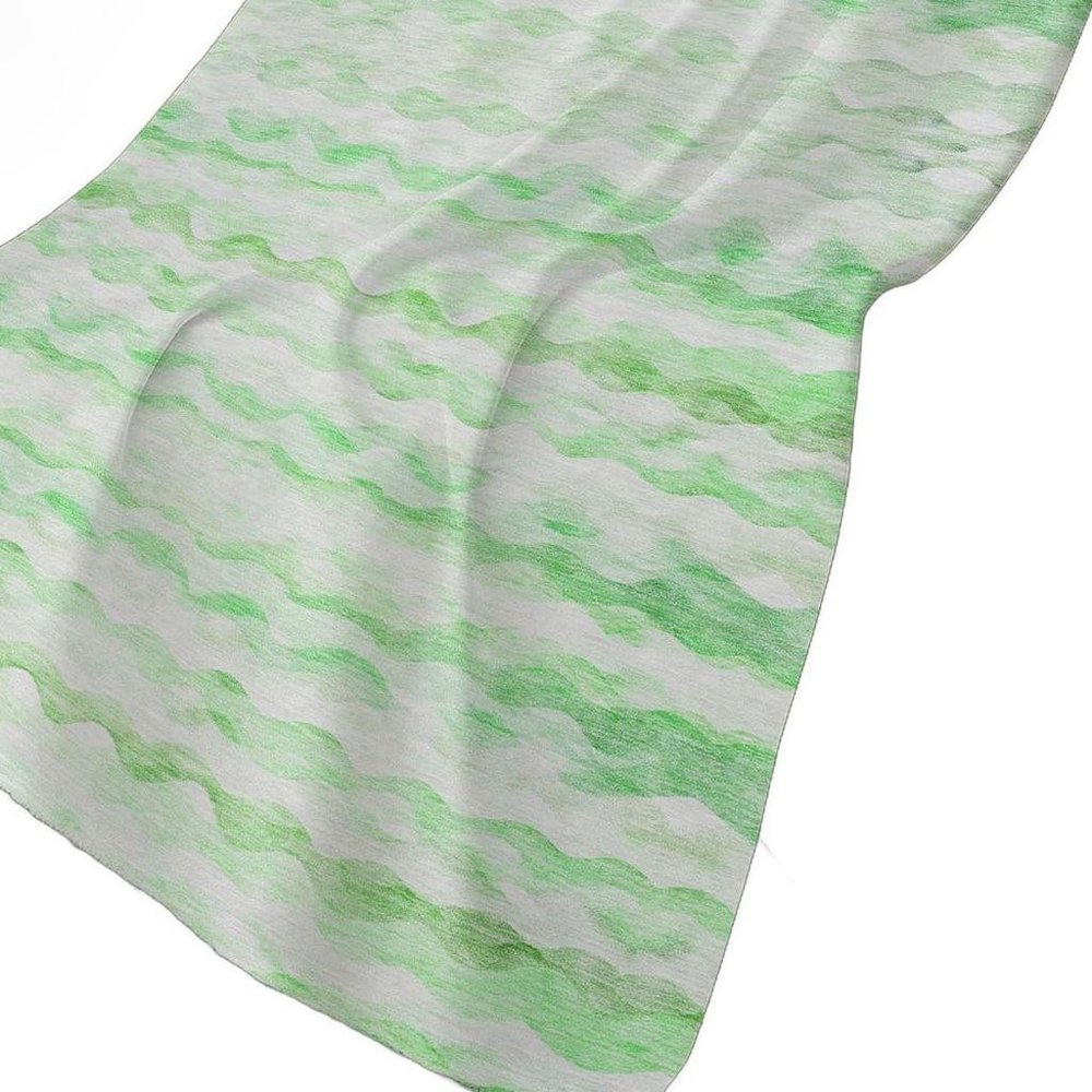50" X 70" Green And Ivory Abstract Polyester Woven Plush Throw Blanket HomeRoots