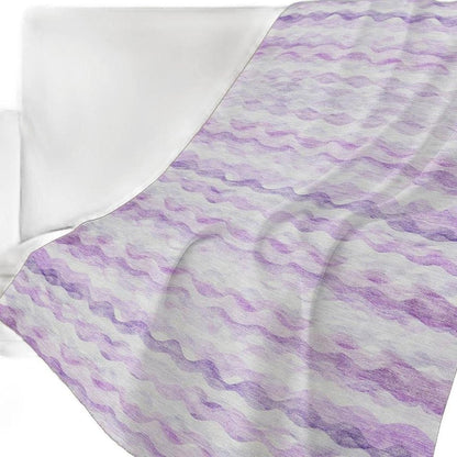 50" X 70" Purple And Ivory Abstract Polyester Woven Plush Throw Blanket HomeRoots