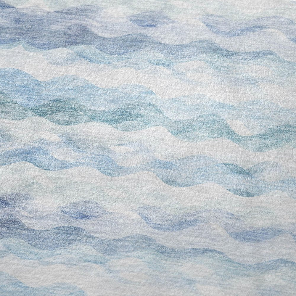 50" X 70" Blue And Ivory Microfiber Abstract Plush Throw Blanket HomeRoots