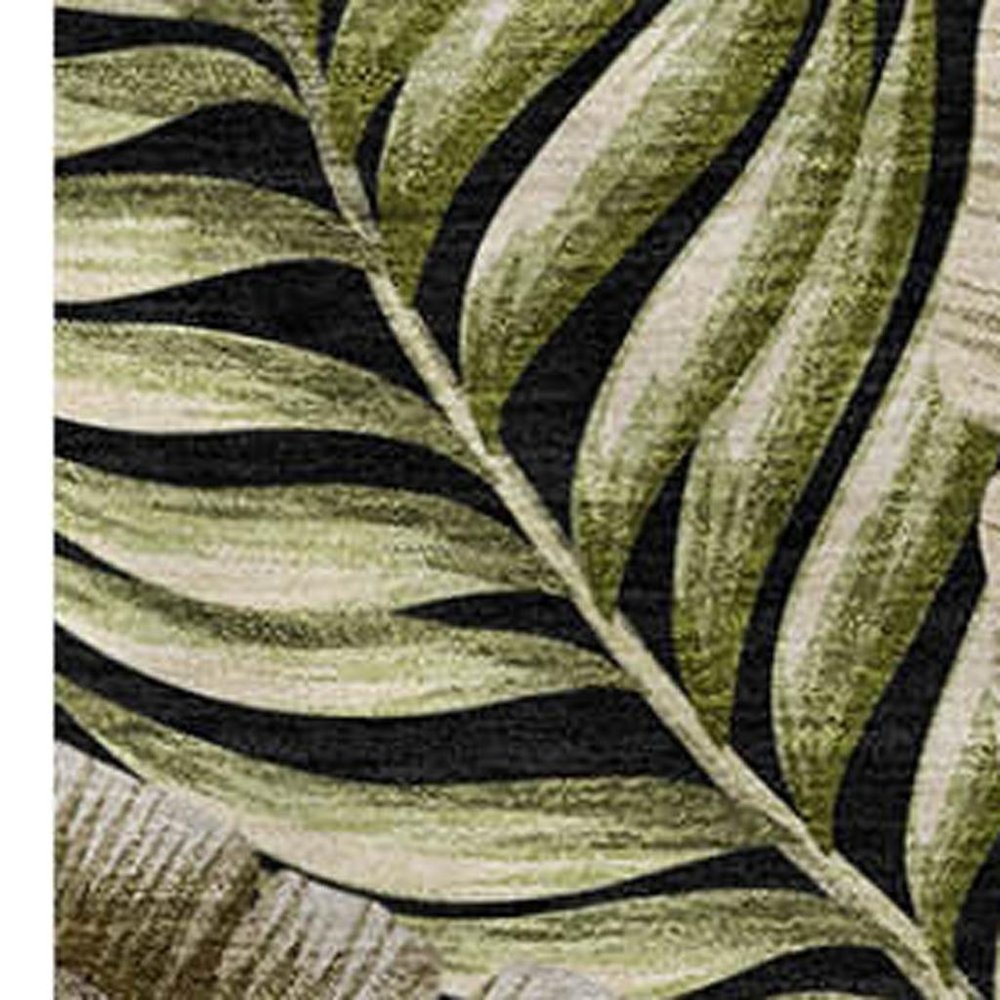 50" X 70" Midnight Chocolate And Beige Leaves Polyester Woven Plush Throw Blanket HomeRoots