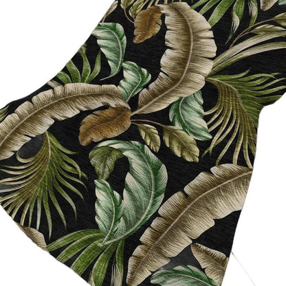 50" X 70" Midnight Chocolate And Beige Leaves Polyester Woven Plush Throw Blanket HomeRoots