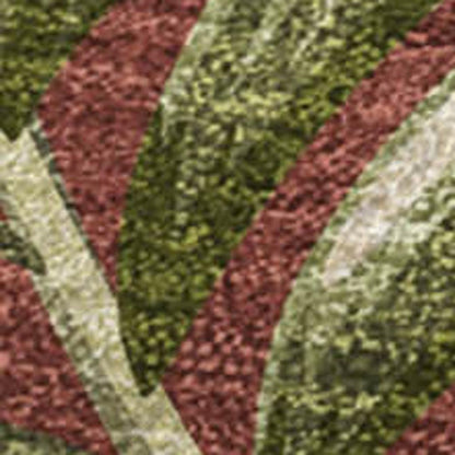 50" X 70" Rust Green And Beige Microfiber Leaves Plush Throw Blanket HomeRoots