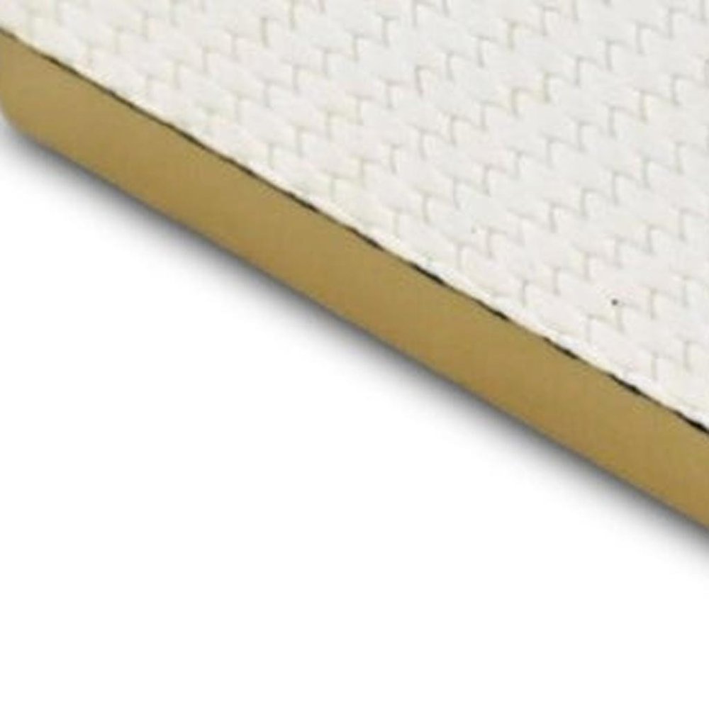 Set of Two White And Gold Nesting Decorative Storage Boxes With Lids HomeRoots
