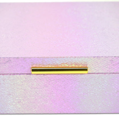 Set of Two Pink And Gold Faux Shagreen Nesting Storage Boxes With Lids HomeRoots