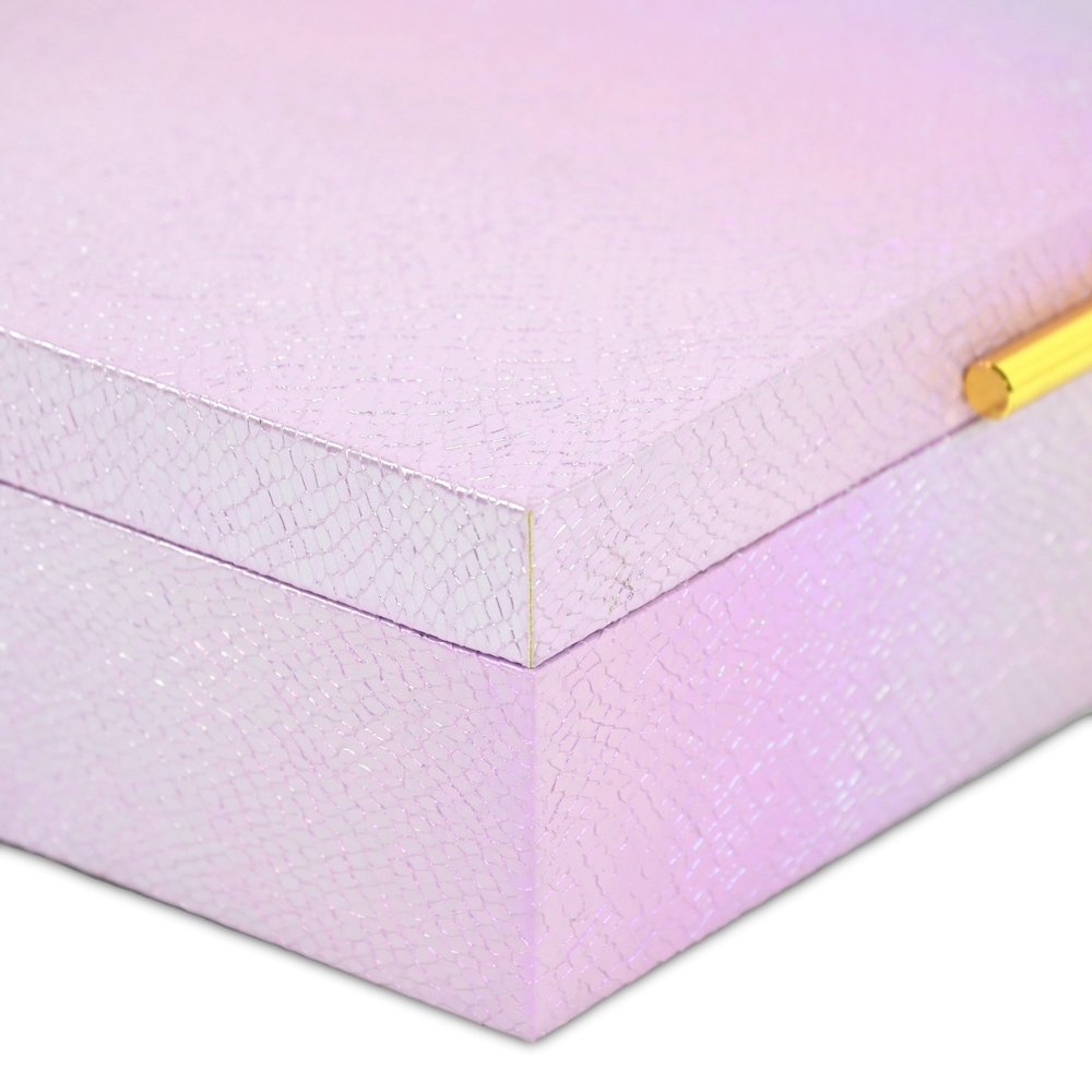 Set of Two Pink And Gold Faux Shagreen Nesting Storage Boxes With Lids HomeRoots