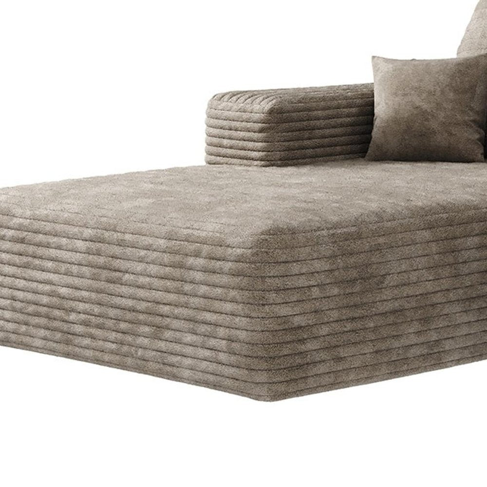 107" Camel Corduroy Modular Compression Foam Sofa With Ottoman And Toss Pillows HomeRoots