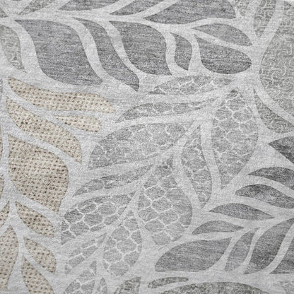 50" X 70" Gray And Charcoal Leaves Plush Throw Blanket HomeRoots