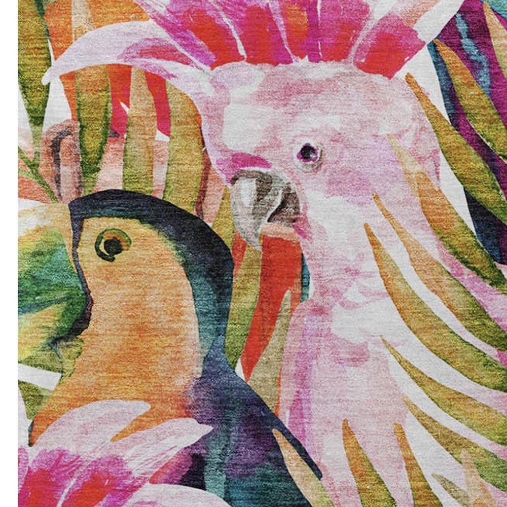 50" X 70" Orange Pink And Blue Animal Print Polyester Woven Plush Throw Blanket HomeRoots