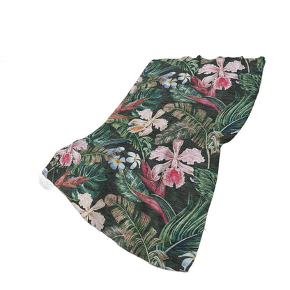 50" X 70" Midnight Green And Pink Floral Polyester Woven Plush Throw Blanket HomeRoots