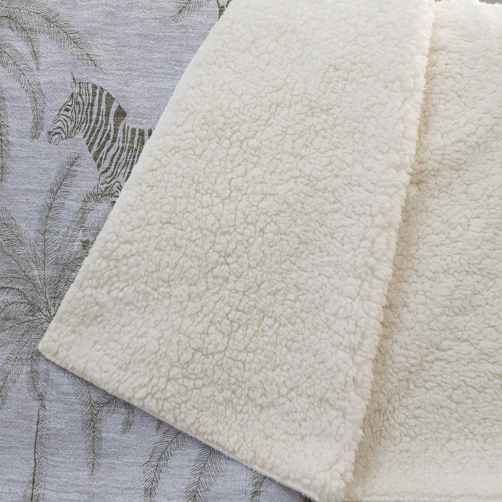 50" X 70" Gray And Taupe Microfiber Animal Print Plush Throw Blanket HomeRoots