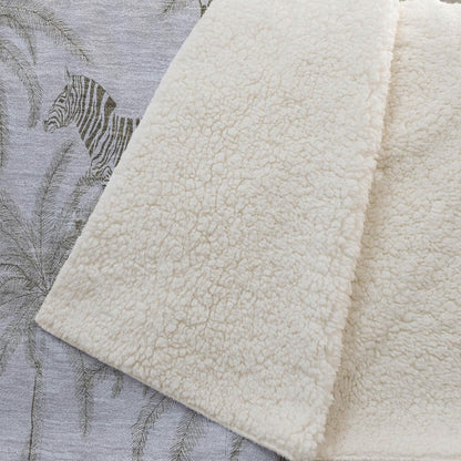 50" X 70" Gray And Taupe Microfiber Animal Print Plush Throw Blanket HomeRoots