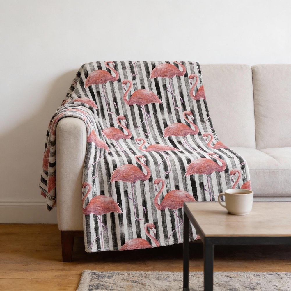 50" X 70" Pink Black And Ivory Microfiber Animal Print Plush Throw Blanket HomeRoots