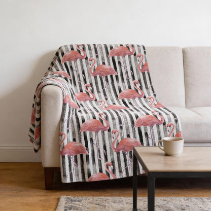 50" X 70" Pink Black And Ivory Microfiber Animal Print Plush Throw Blanket HomeRoots
