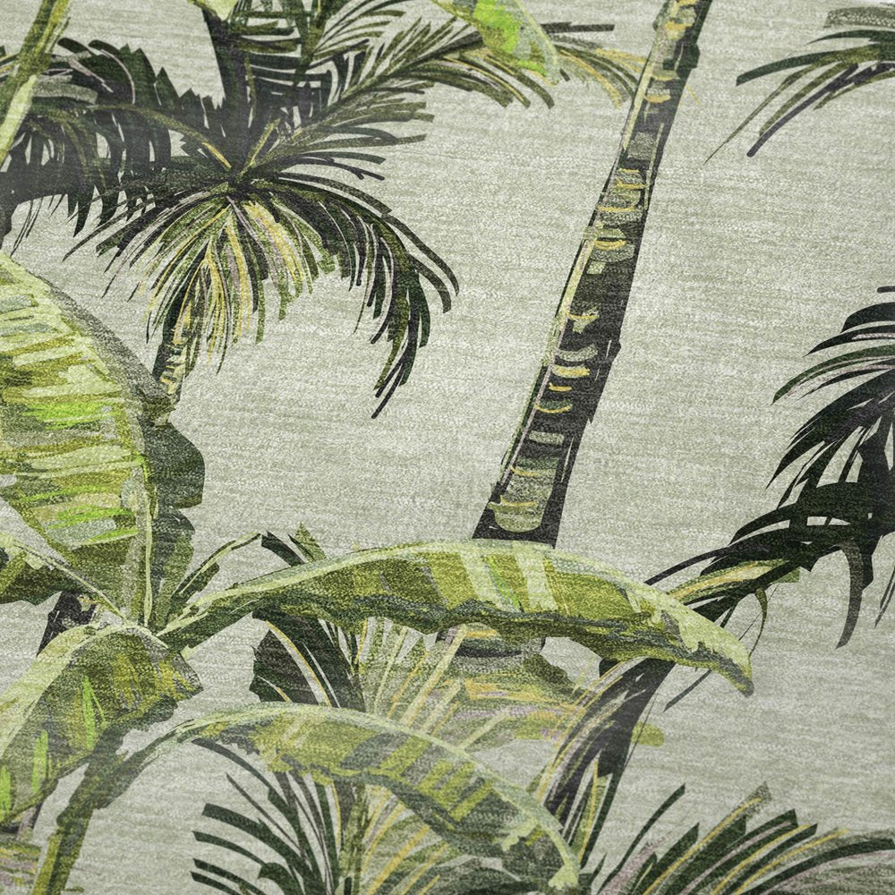 50" X 70" Green Palm Tree Microfiber Plush Throw Blanket HomeRoots
