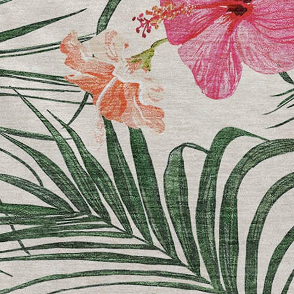50" X 70" Pink Ivory And Olive Green Animal Print Polyester Woven Plush Throw Blanket HomeRoots