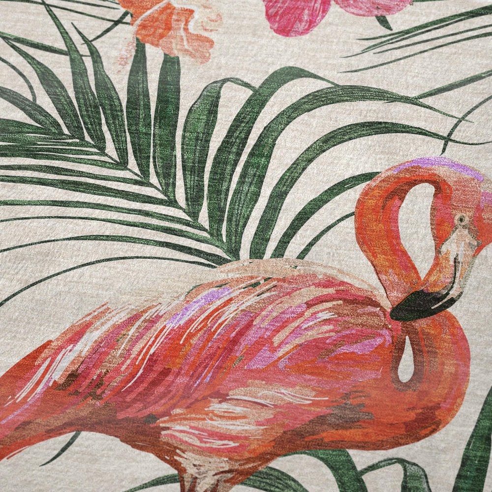 50" X 70" Pink Ivory And Olive Green Animal Print Polyester Woven Plush Throw Blanket HomeRoots