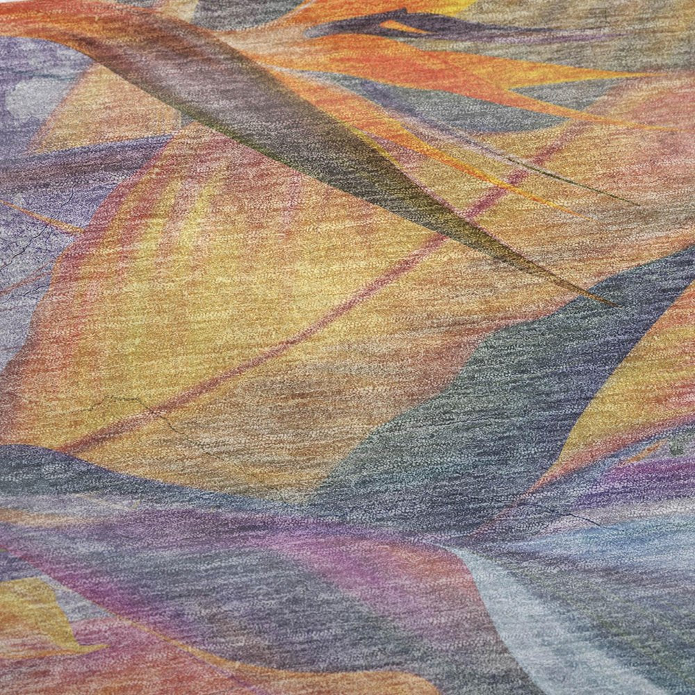 50" X 70" Peach Blue And Orange Animal Print Plush Throw Blanket HomeRoots