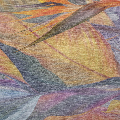 50" X 70" Peach Blue And Orange Animal Print Plush Throw Blanket HomeRoots